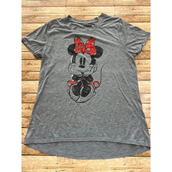 Disney Red Minnie Mouse on Gray Tshirt Medium - Picture 1 of 4